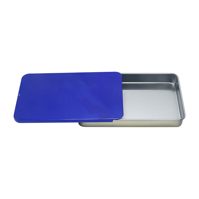 Square tin box ED2077A-01 with slide lid for health care products -inside